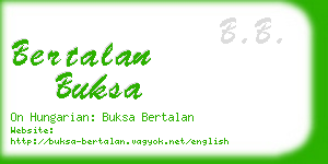bertalan buksa business card